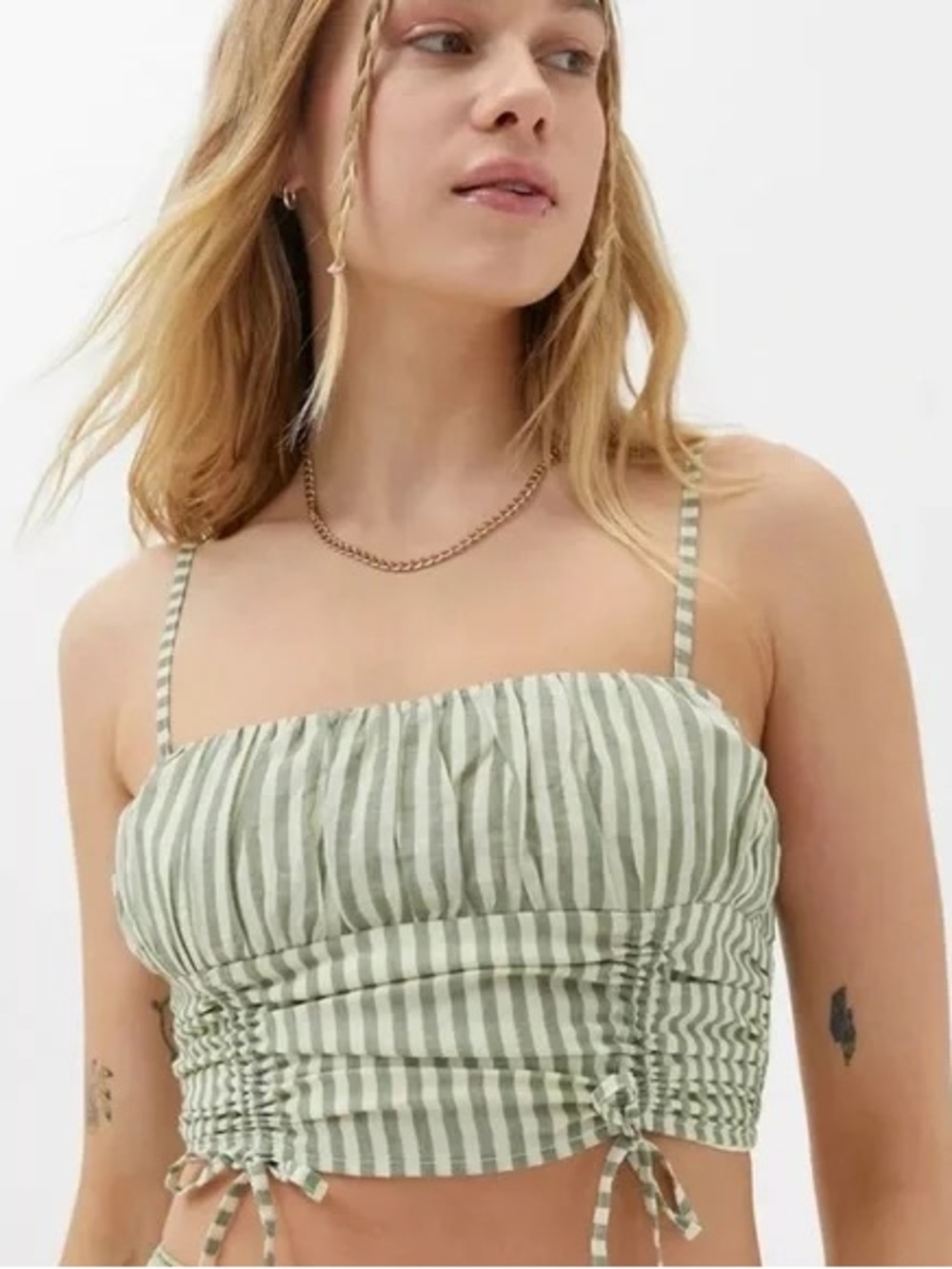Urban Outfitters Striped Green Tank Top